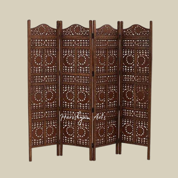 Elegant 3 Panel Wooden Room Partition and Divider for Home Interiors