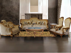 Elegant 4-Piece Gold and Bronze Luxury Sofa Set