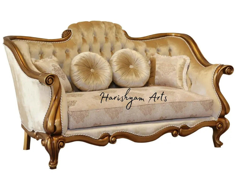 Elegant 4-Piece Gold and Bronze Luxury Sofa Set