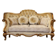 Elegant 4-Piece Gold and Bronze Luxury Sofa Set