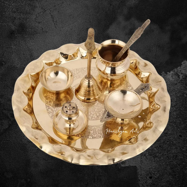 Elegant Brass Pooja Thali Set