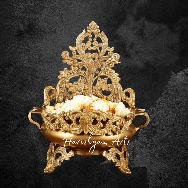Elegant Decorative Brass Urli Bowl for Living Room and Festive Display