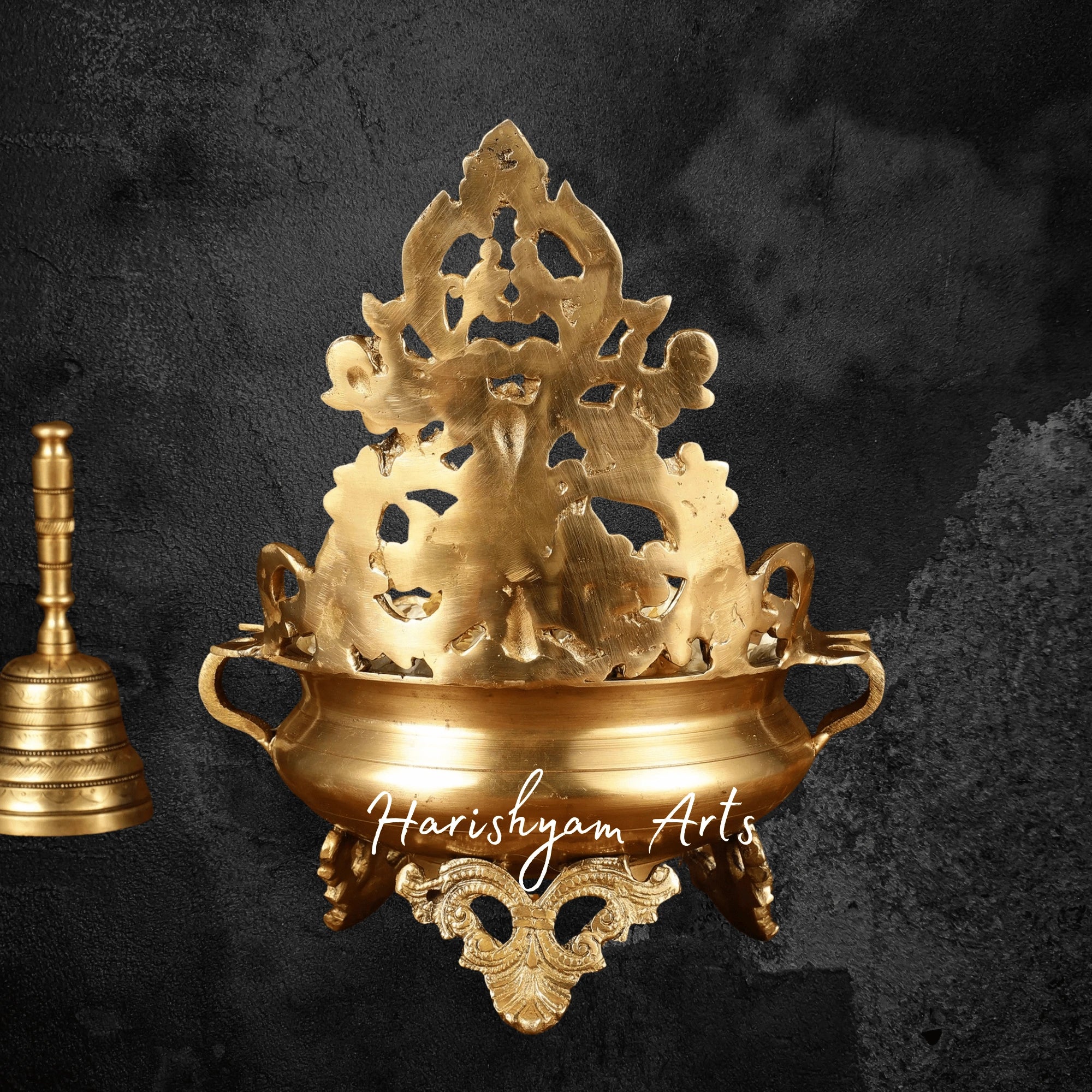 Elegant Decorative Brass Urli Bowl for Living Room and Festive Display3