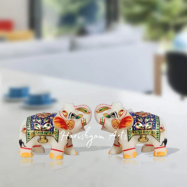 Elegant Decorative Elephant Statue for Home Décor with Meenakari Art