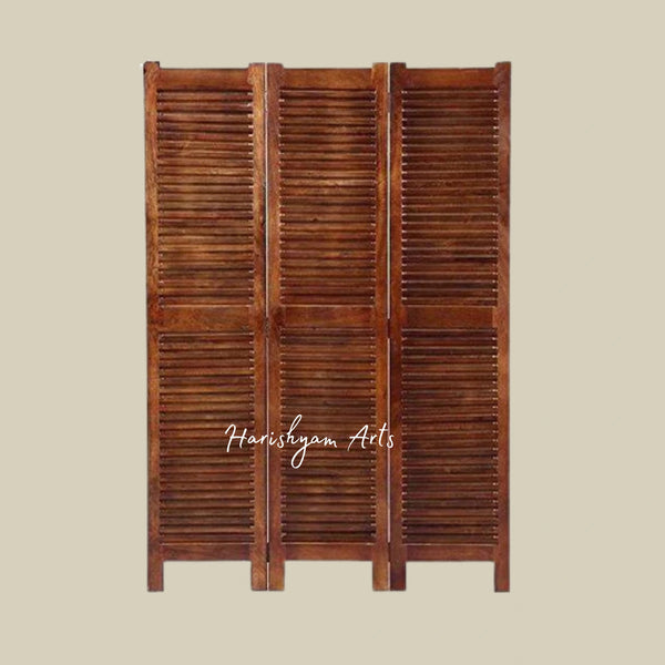 Exquisite Handcrafted Wooden Partition with Floral Designs
