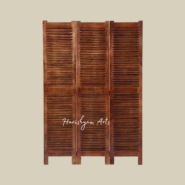 Exquisite Handcrafted Wooden Partition with Floral Designs