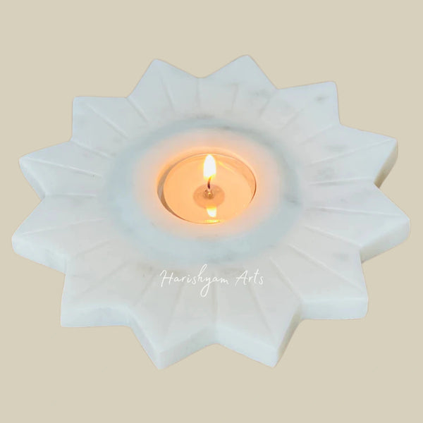 Exquisite Marble Kand Pushp Diya