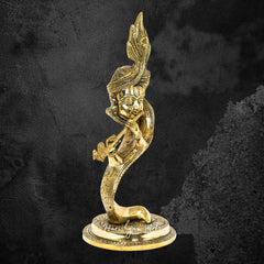Krishna With Flute Brass Figurine