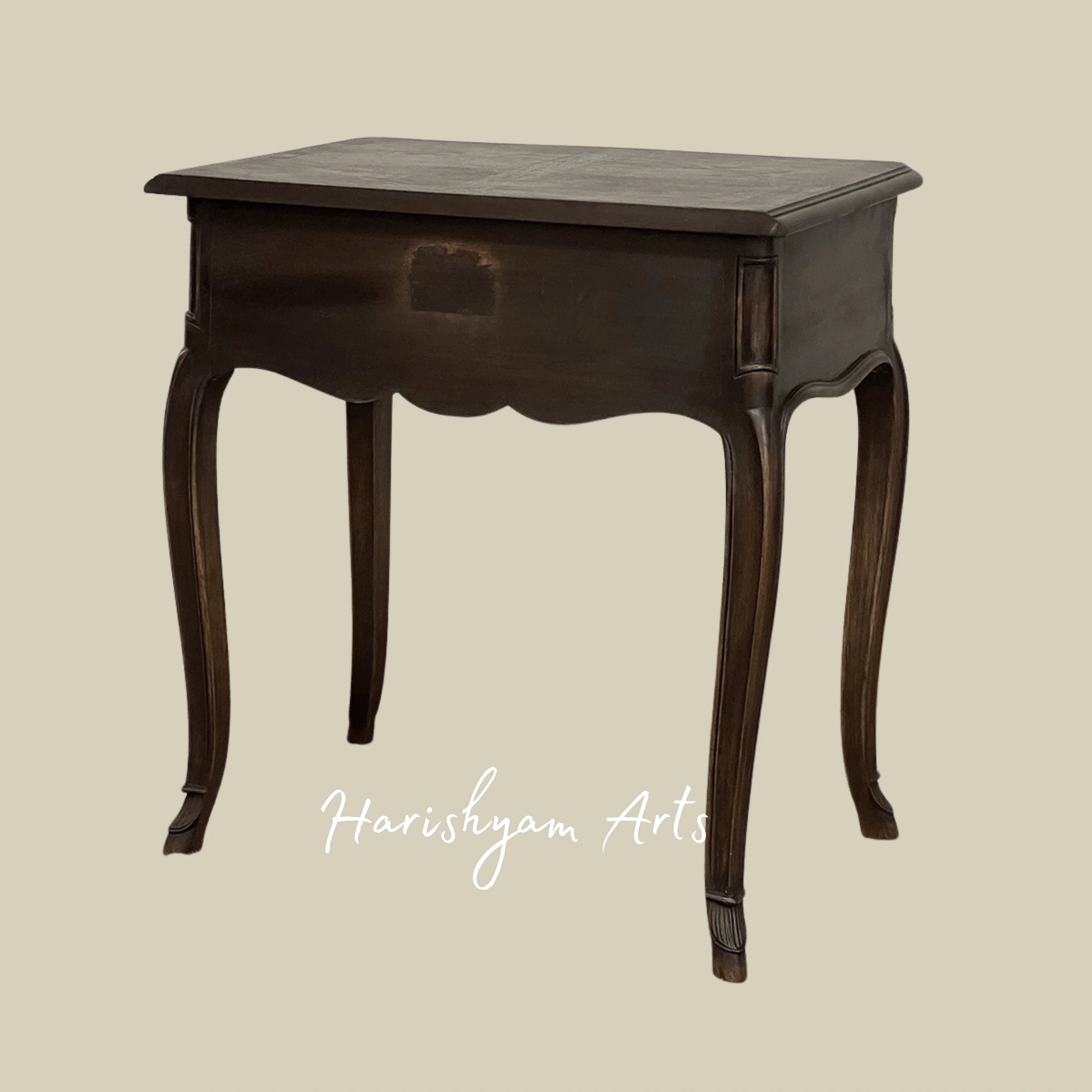 French Wooden Nightstand with Elegant Cabriole Legs