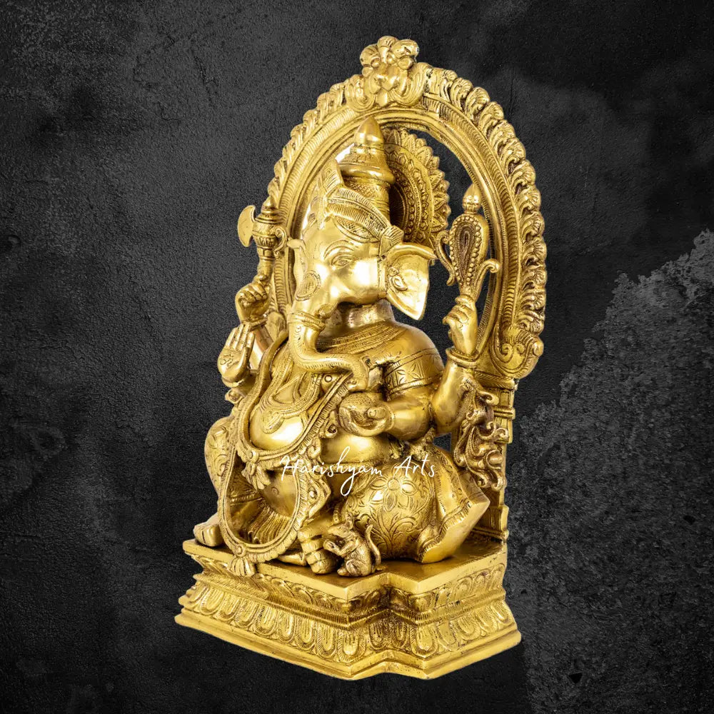 Kirtimukh Ganesha Brass Statue 18"