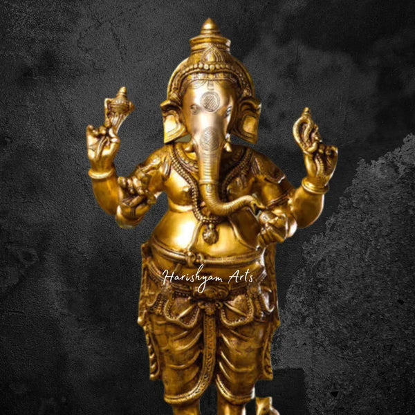 Standing Ganesha Brass Statue 27