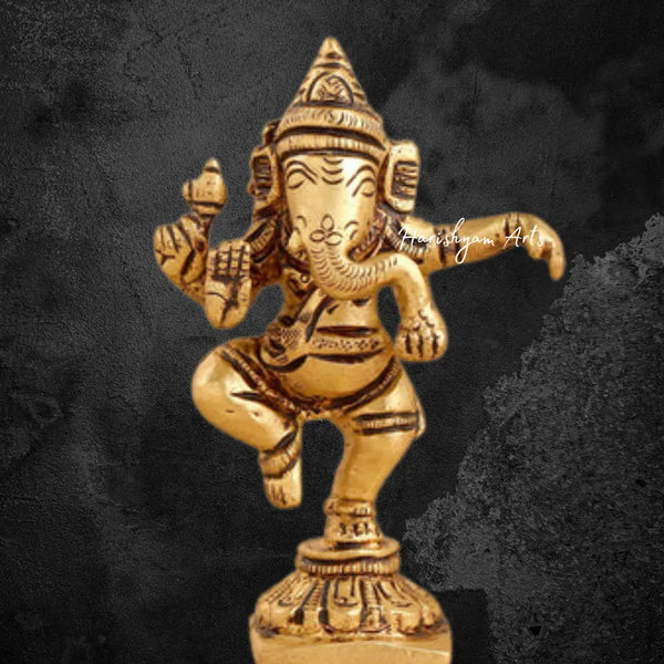 Brass Ganesha Dance Pose Idol 4