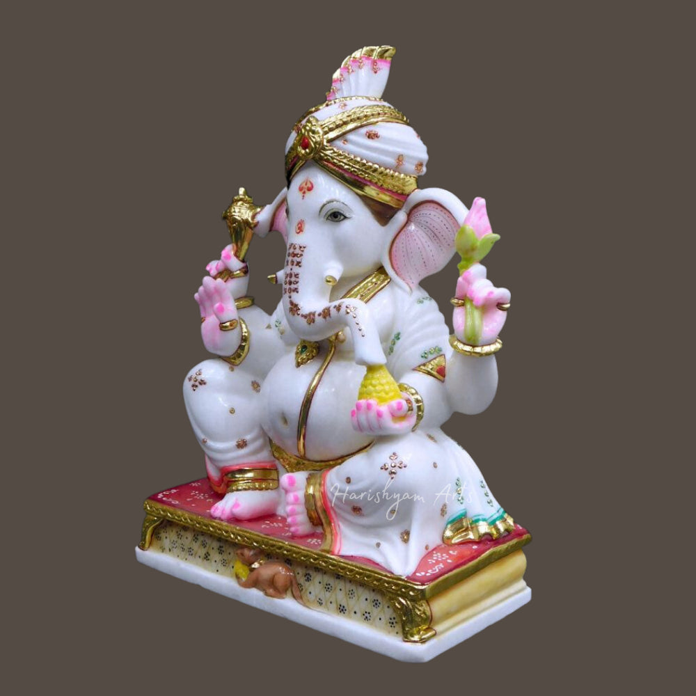 Marble Ganesha Idol with Stand