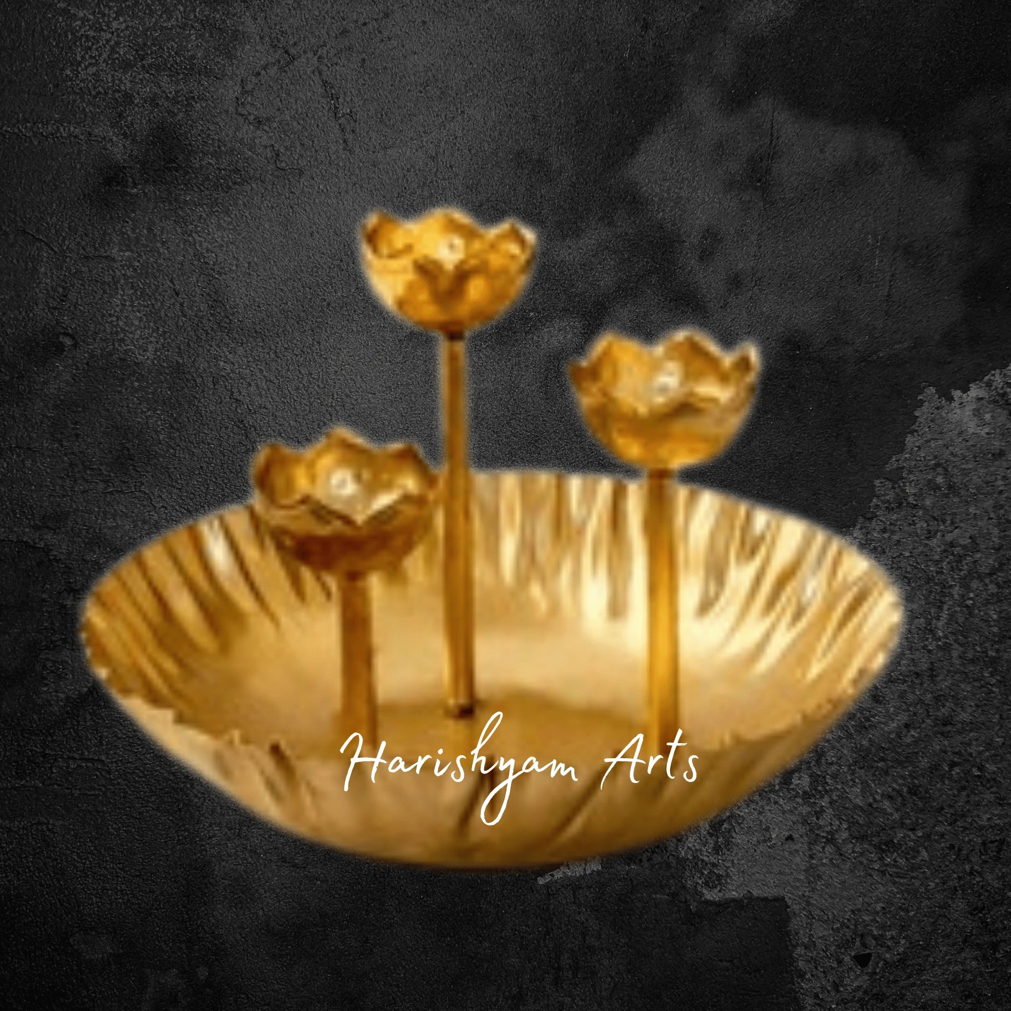 Gold Finish Metal Urli Bowl for Traditional Indian Home Styling