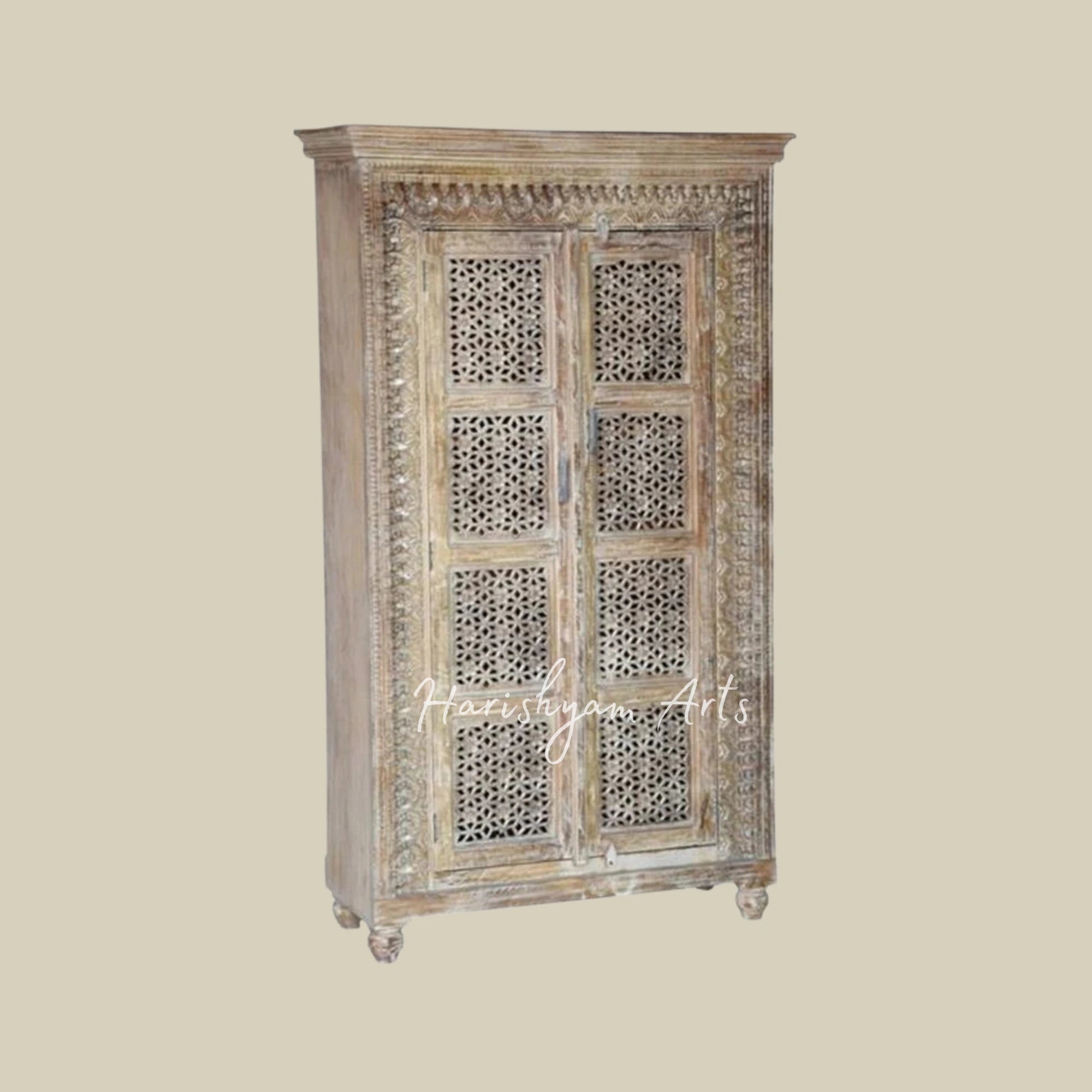 Hand-Carved Wooden Shoe Rack & Cabinet with Traditional Design3