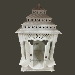 Handcarved White Marble Temple with Door