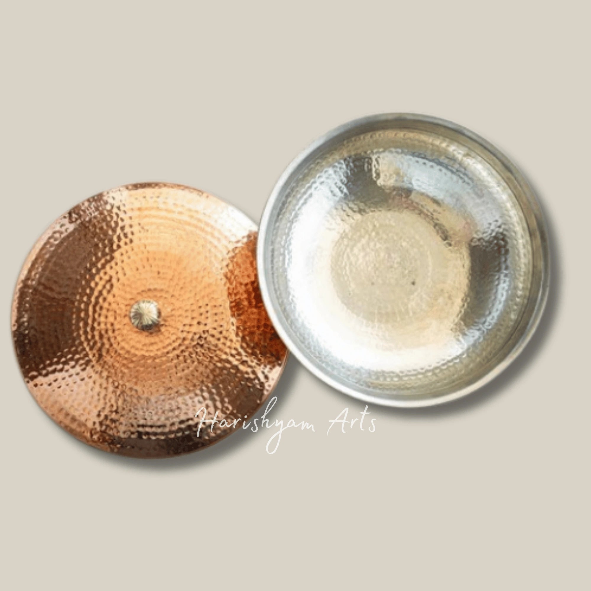 Handcrafted Pure Copper Lagan Handi with Lid and Tin Lined Interior for Cooking and Serving