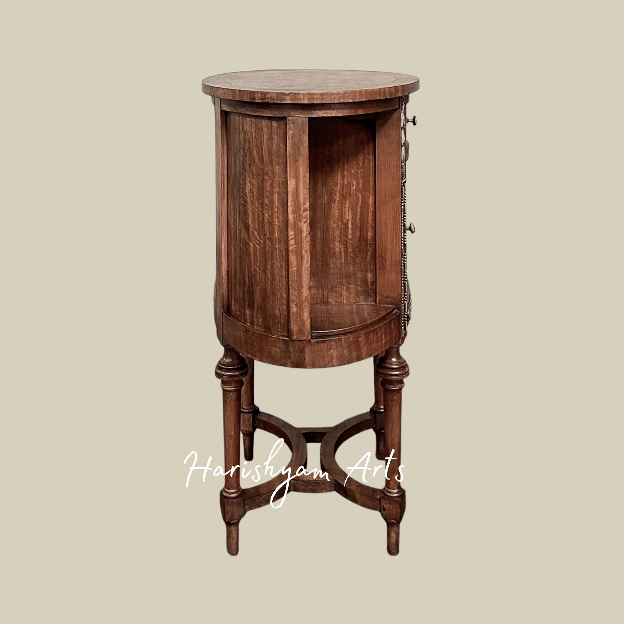 Handcrafted Vintage Nightstands with Carved Detailing & Storage