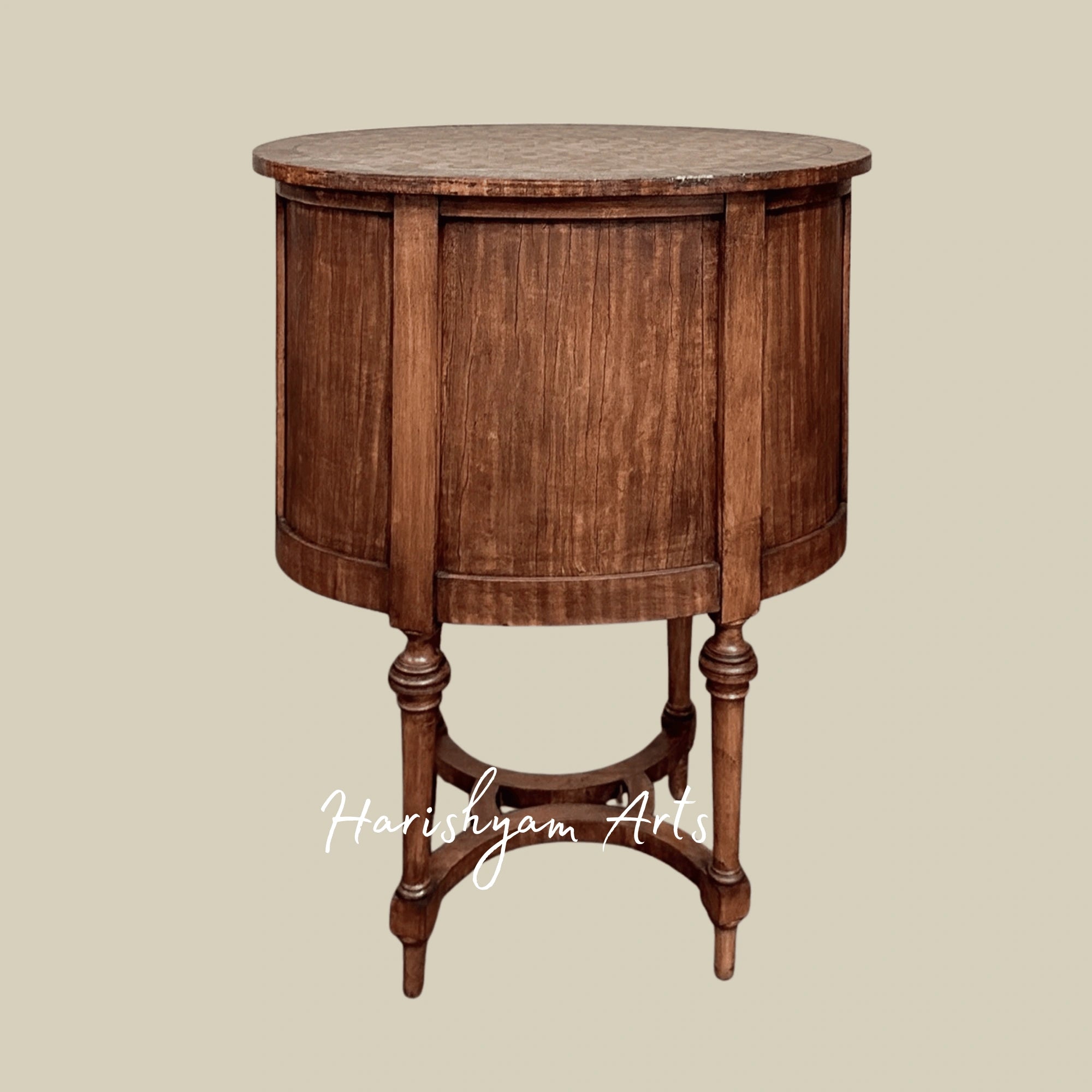 Handcrafted Vintage Nightstands with Carved Detailing & Storage