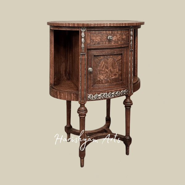 Handcrafted Vintage Nightstands with Carved Detailing & Storage
