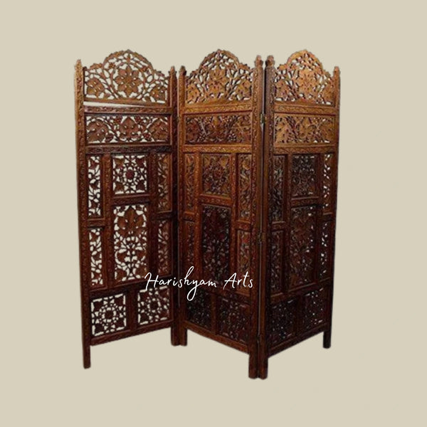 Handcrafted Wooden Partition Room Divider and Separator for Living Room or Office Use