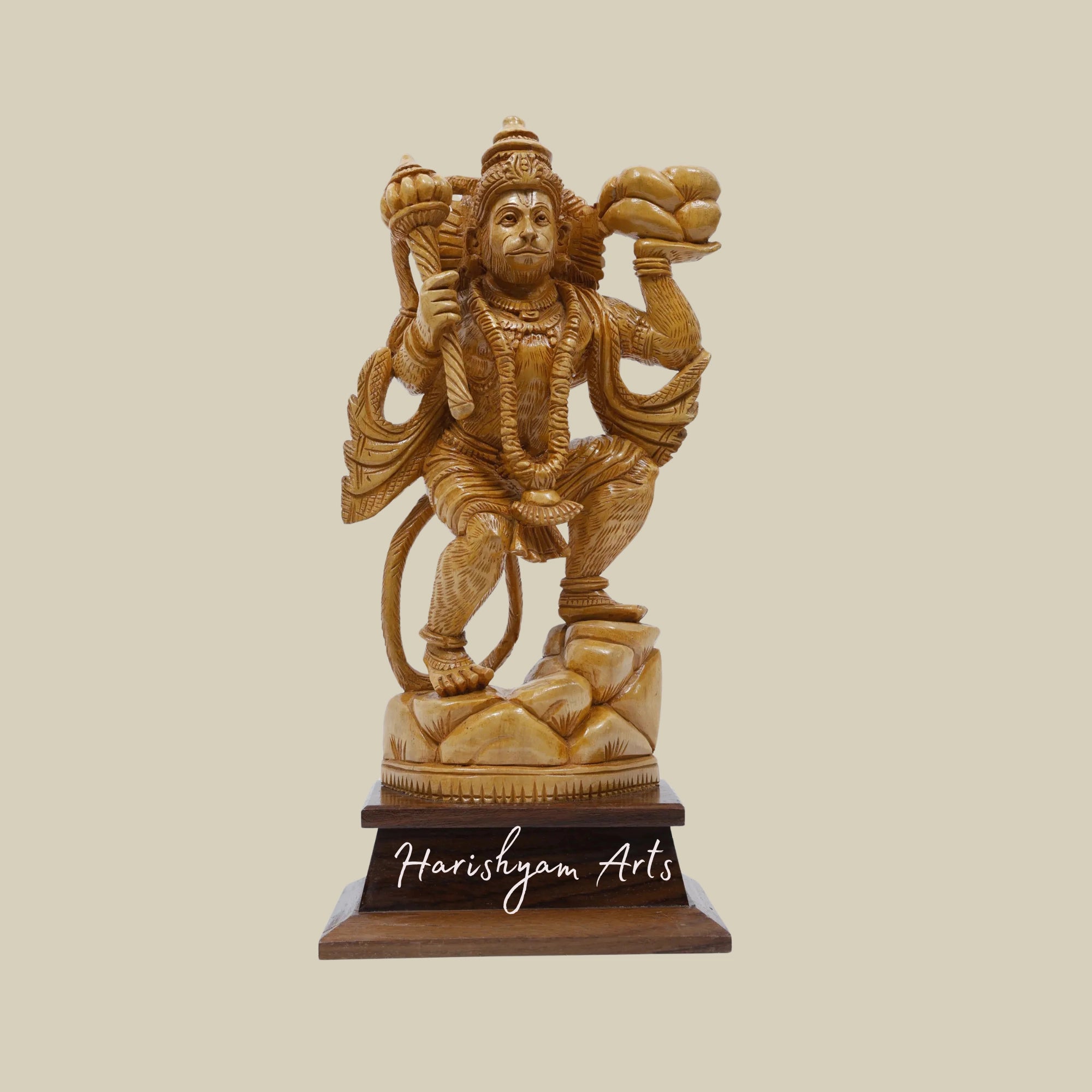 14" Handcrafted Sanjeevani Parvat Hanuman Sculpture