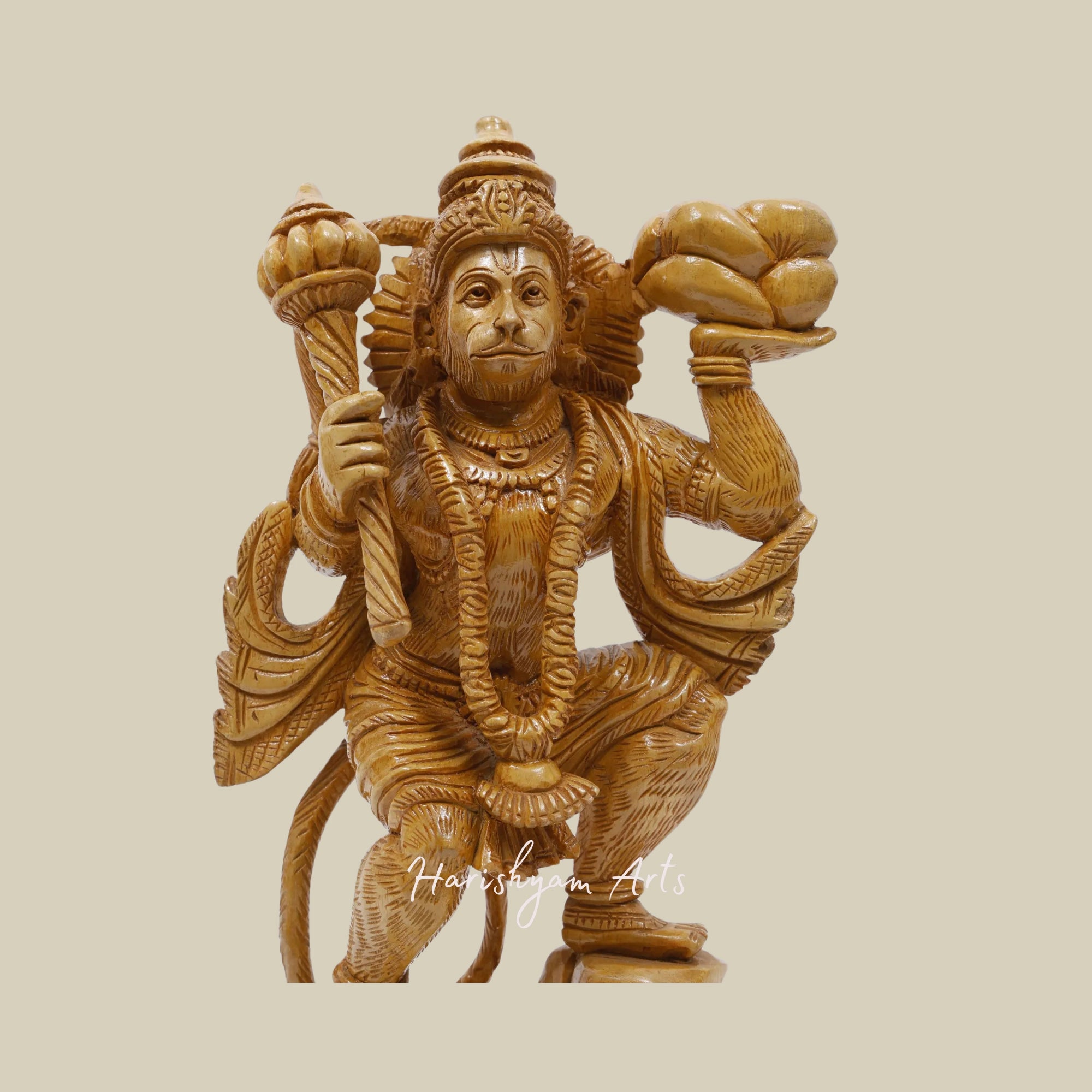 14" Handcrafted Sanjeevani Parvat Hanuman Sculpture1