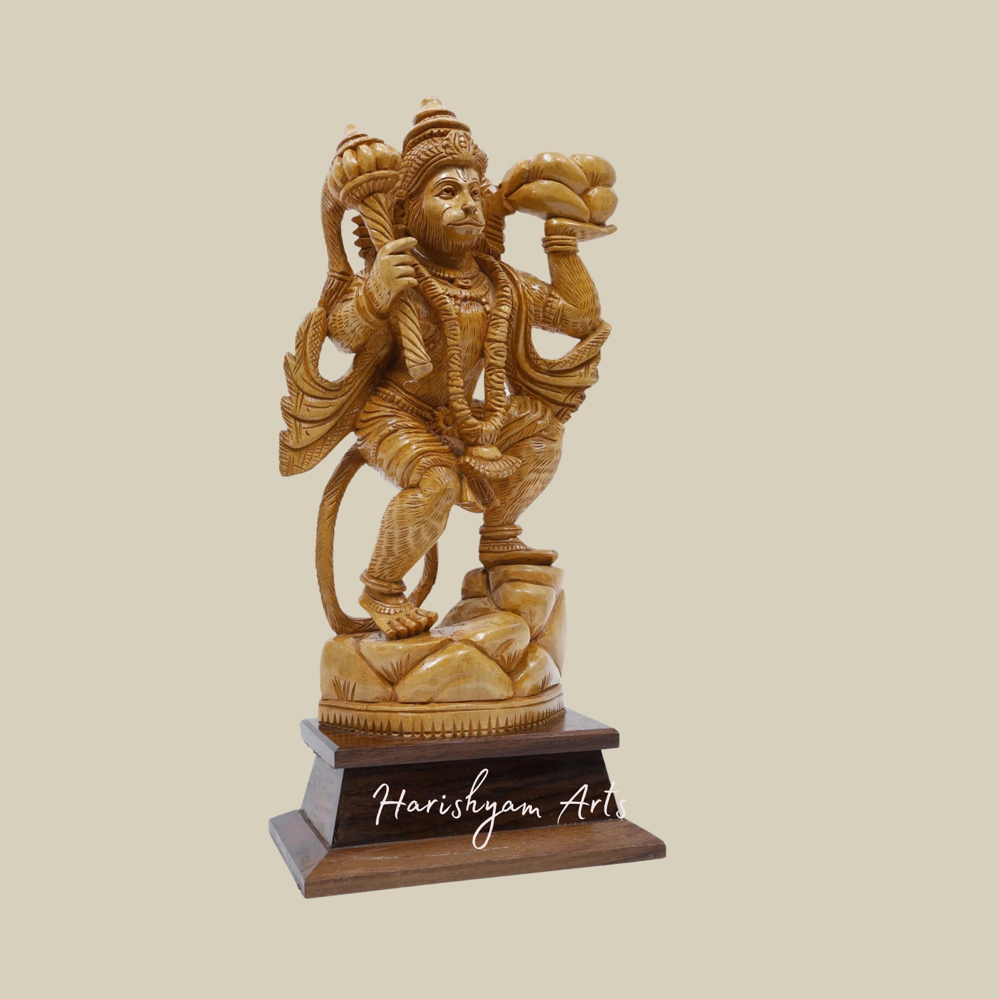 14" Handcrafted Sanjeevani Parvat Hanuman Sculpture3