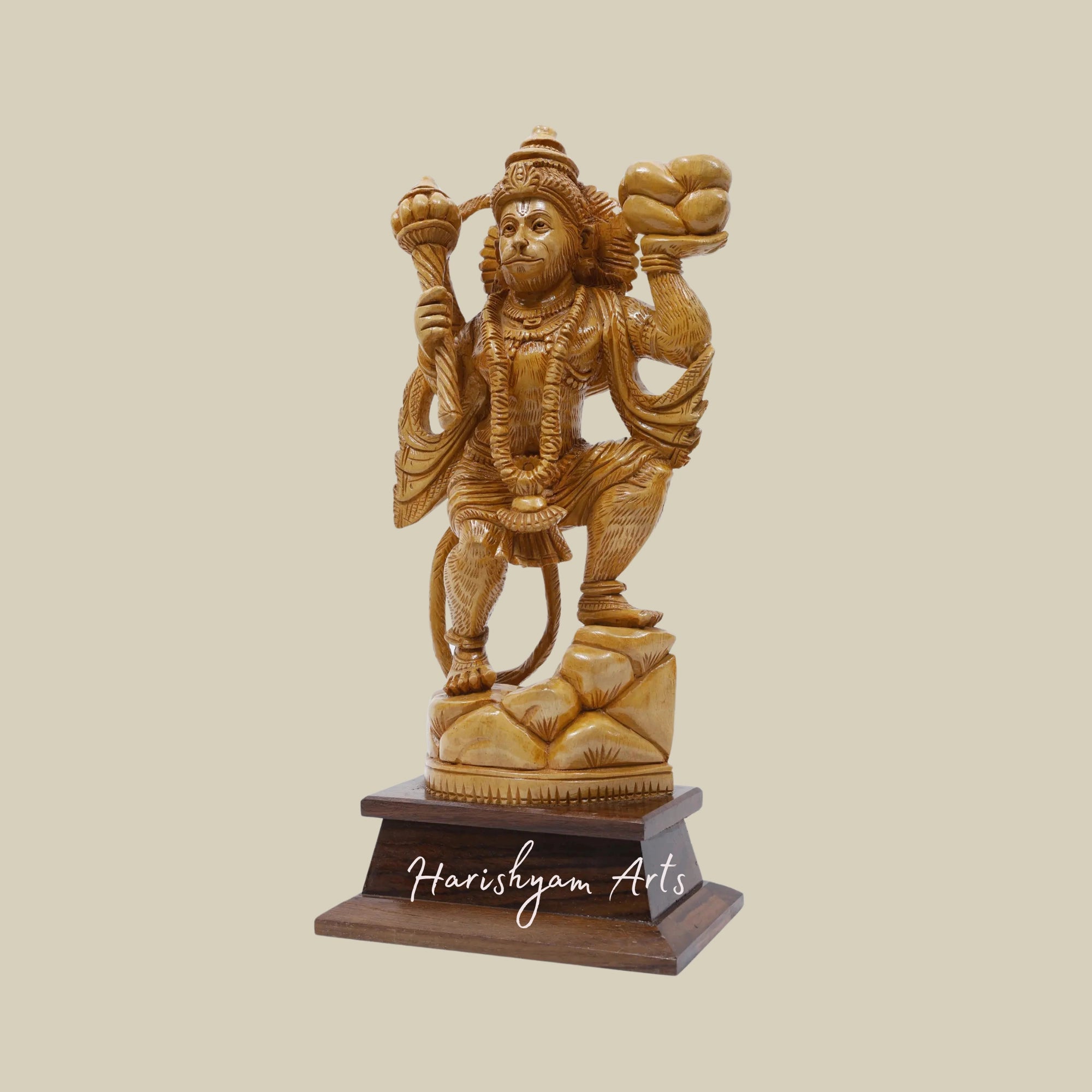 14" Handcrafted Sanjeevani Parvat Hanuman Sculpture4