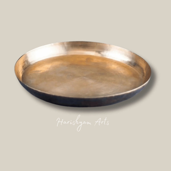 Handmade Bronze Kansa Dinner Plate for Ayurvedic Dining