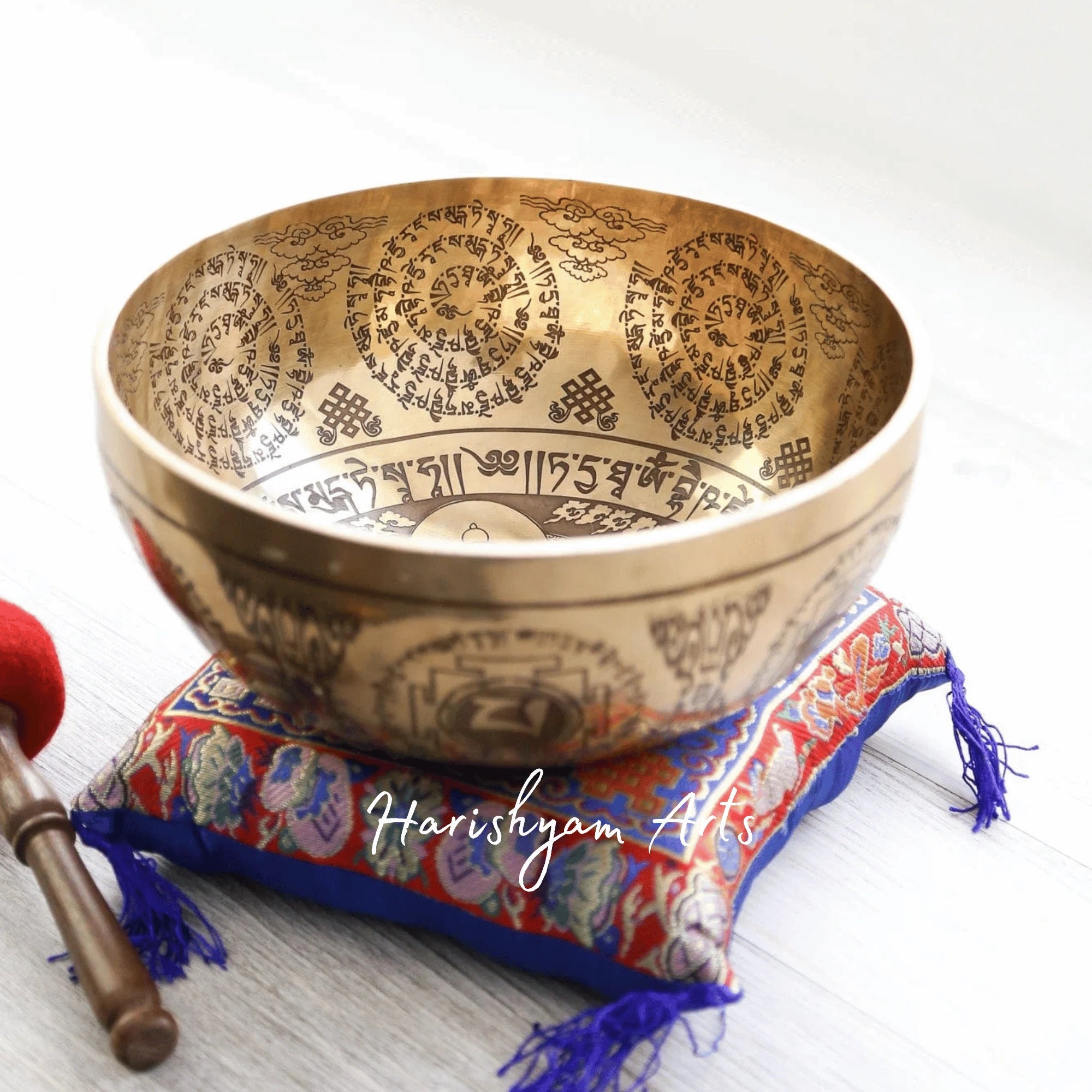 Healing Sound Bowl with Medicine Buddha Motif for Energy Balance