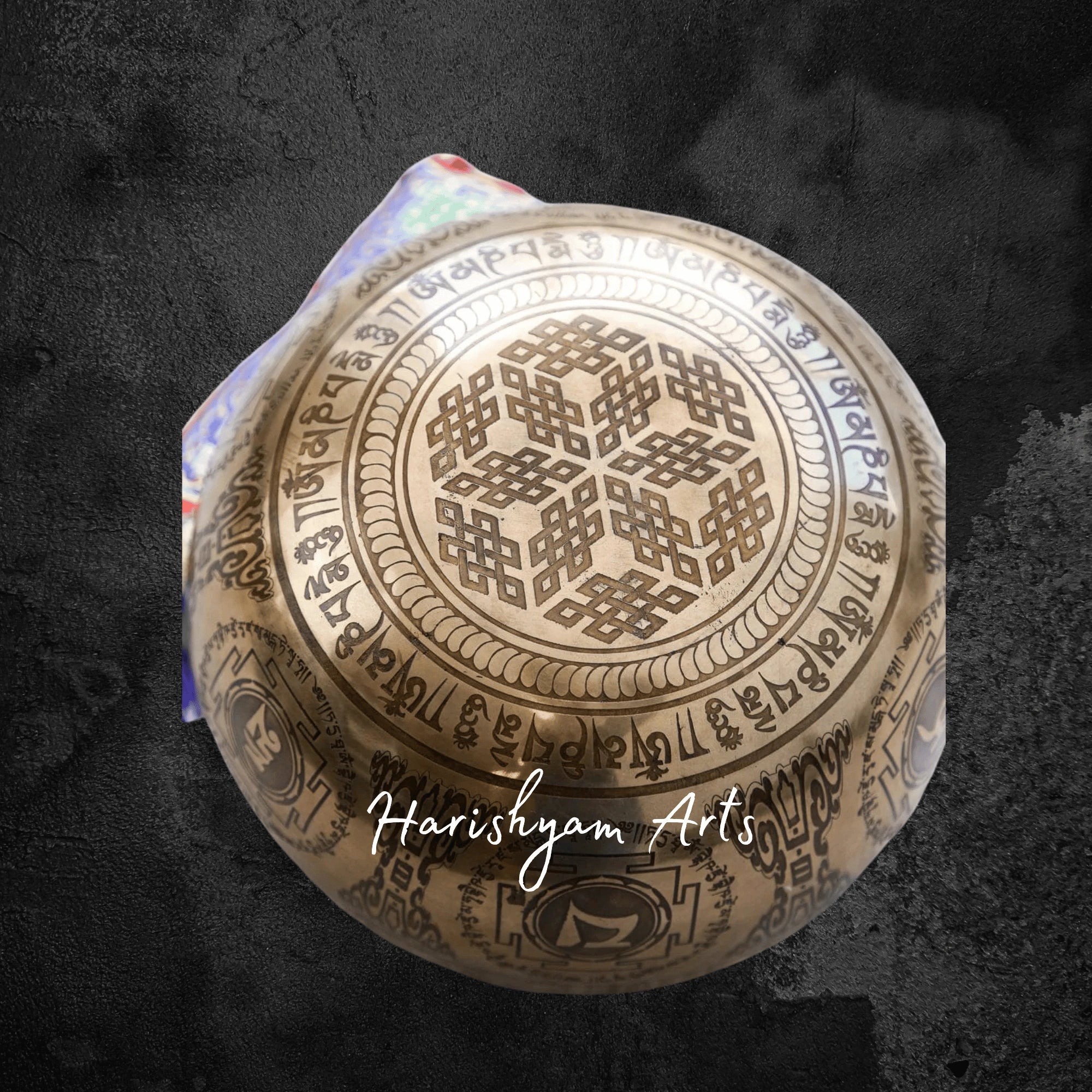Healing Sound Bowl with Medicine Buddha Motif for Energy Balance