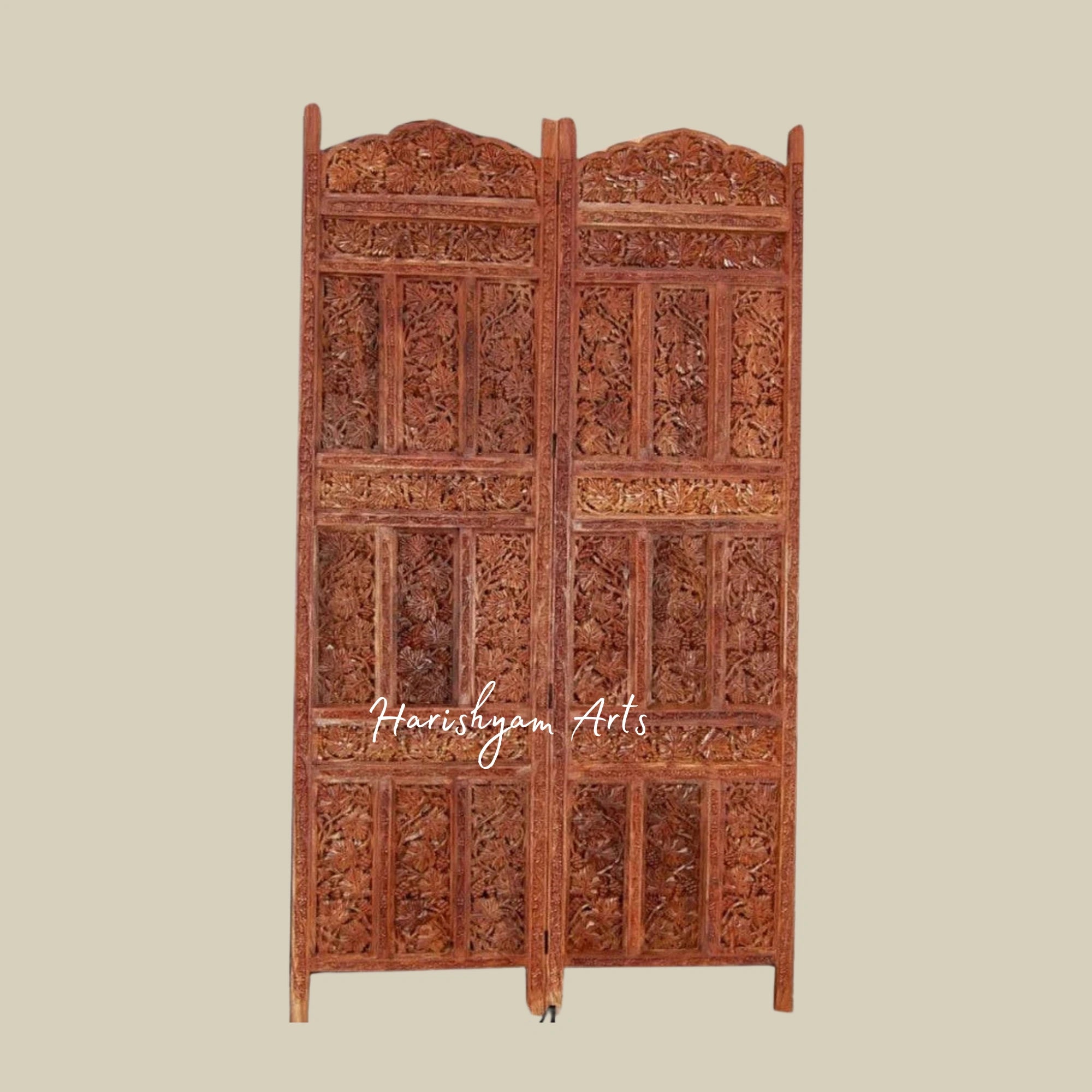Heritage Collection Ornamental 4 Panel Wooden Room Separator