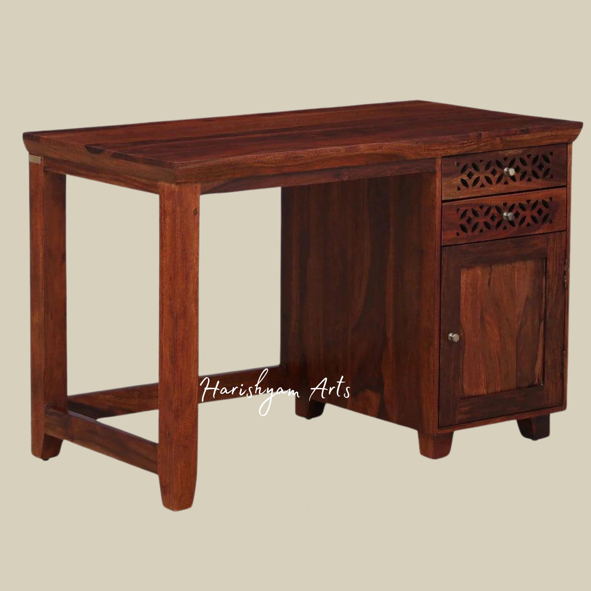 Honey Oak Finish Wooden Writing Table