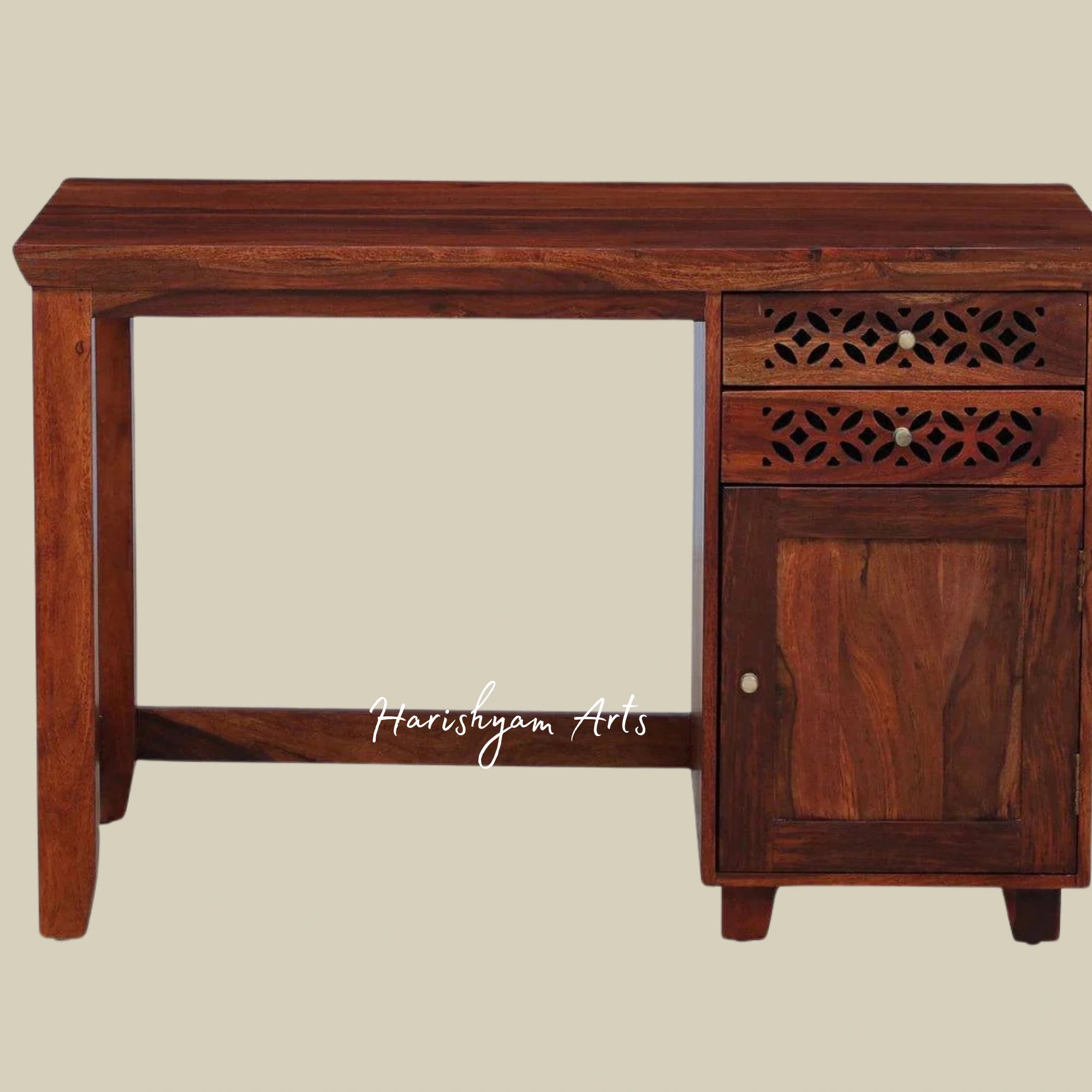 Honey Oak Finish Wooden Writing Table