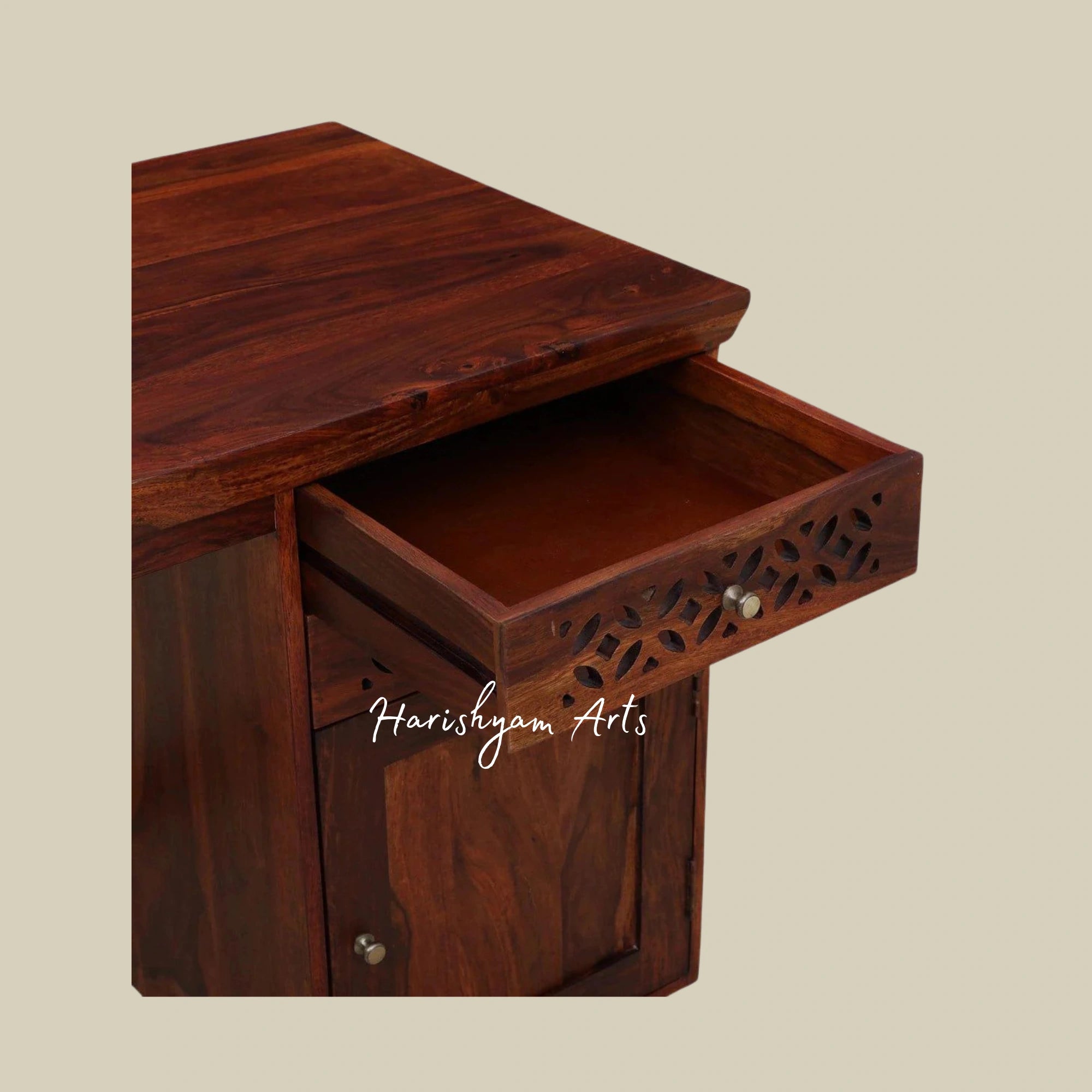 Honey Oak Finish Wooden Writing Table