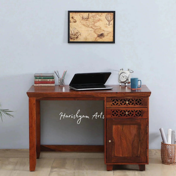 Honey Oak Finish Wooden Writing Table