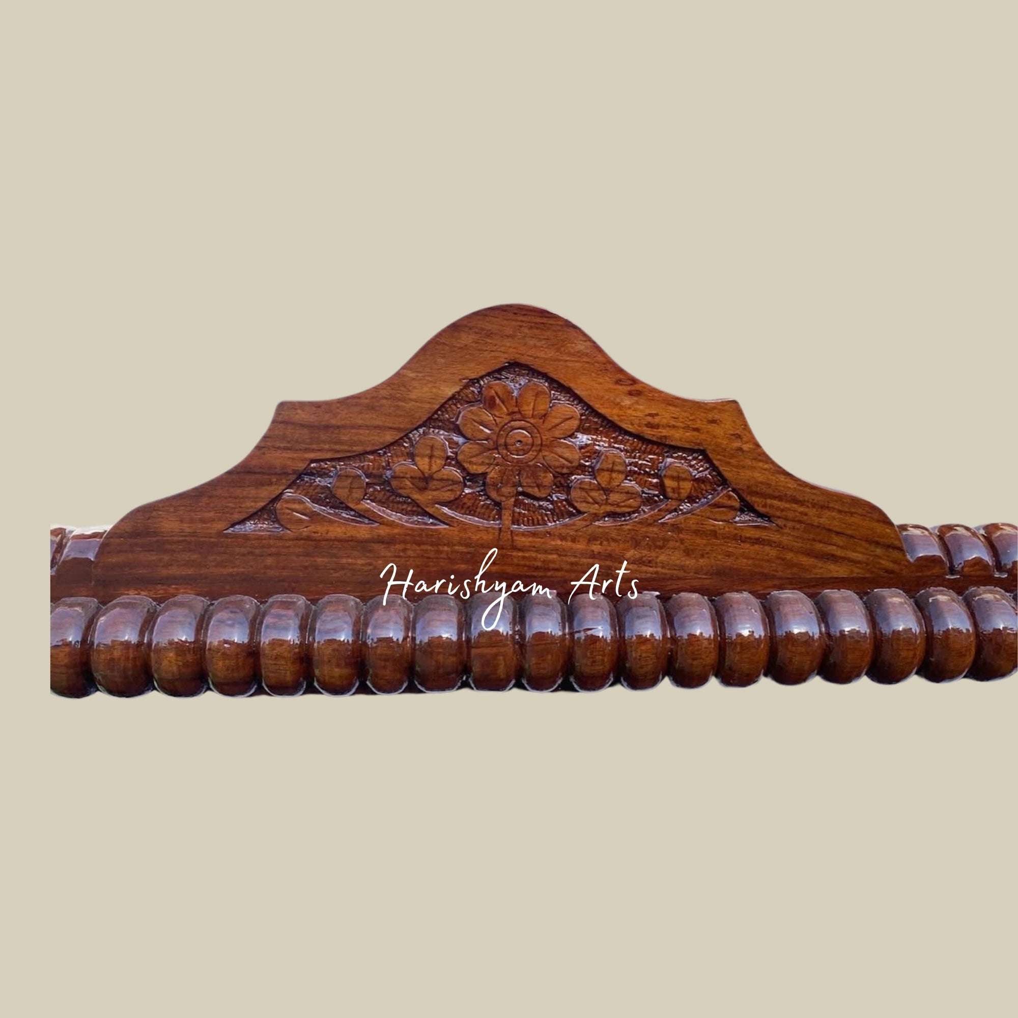 Irish Heritage Intricately Carved Wooden Handmade Baby Crib Cradle