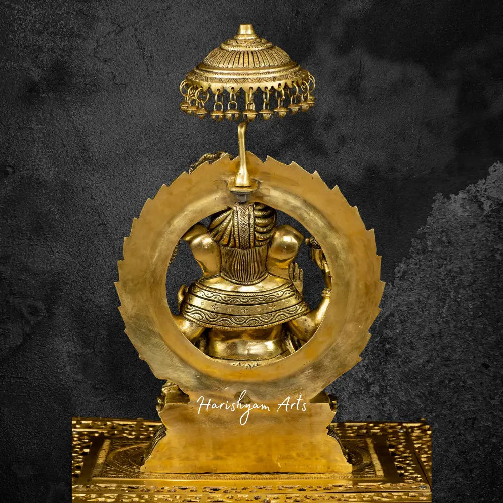 Kamal Ganesh With Umbrella Brass Statue