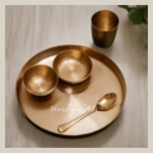 Kansa Bronze Thali Set for Traditional Indian Meals