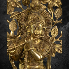 Elegant 16" Lord Krishna Brass Statue