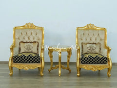 LUXOR Imperial European Style Black and Gold Luxury Sofa Set