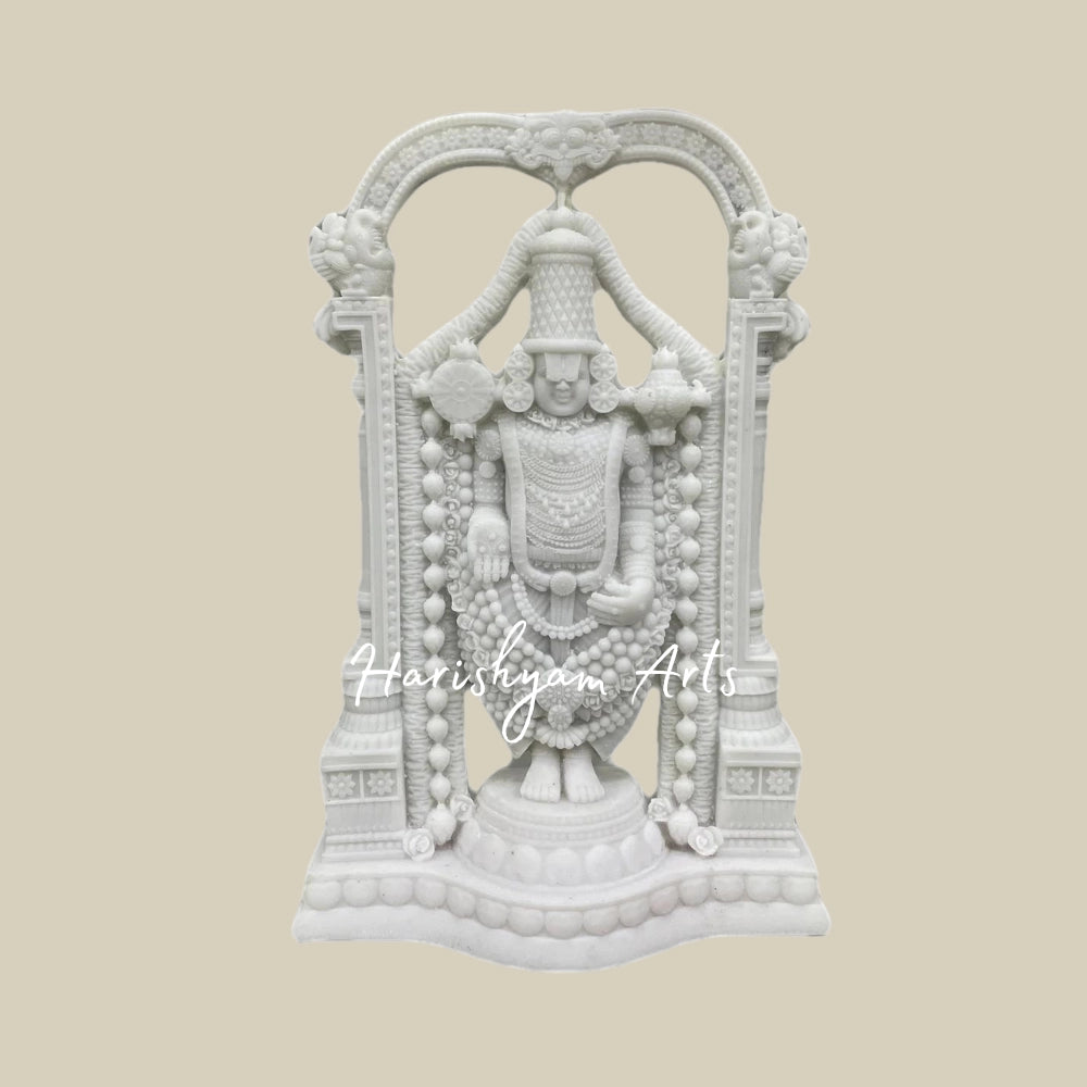 Tirupati Balaji Statue in White Marble