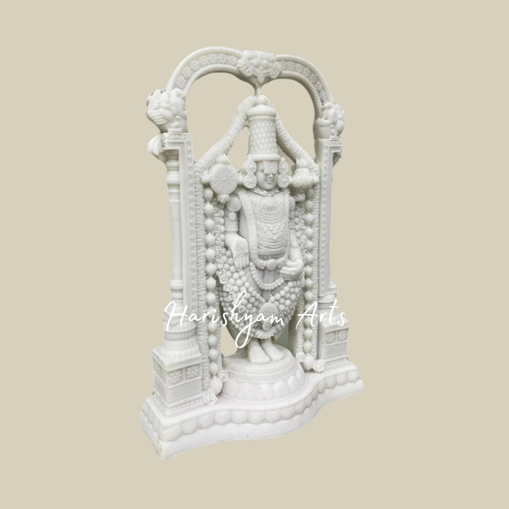 Tirupati Balaji Statue in White Marble