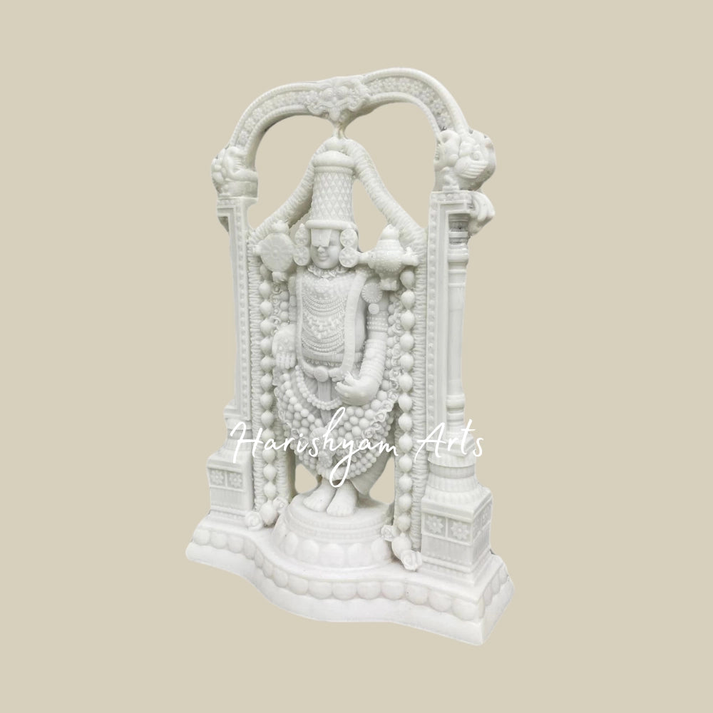 Tirupati Balaji Statue in White Marble