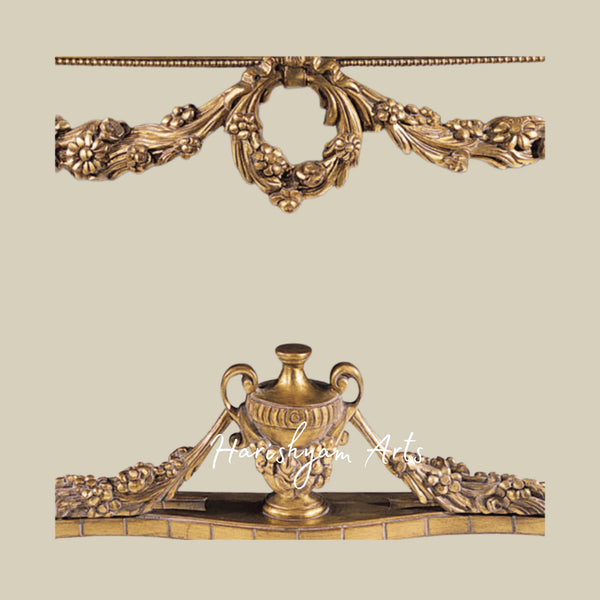 Luxury Gold Finish Wooden Entryway Console