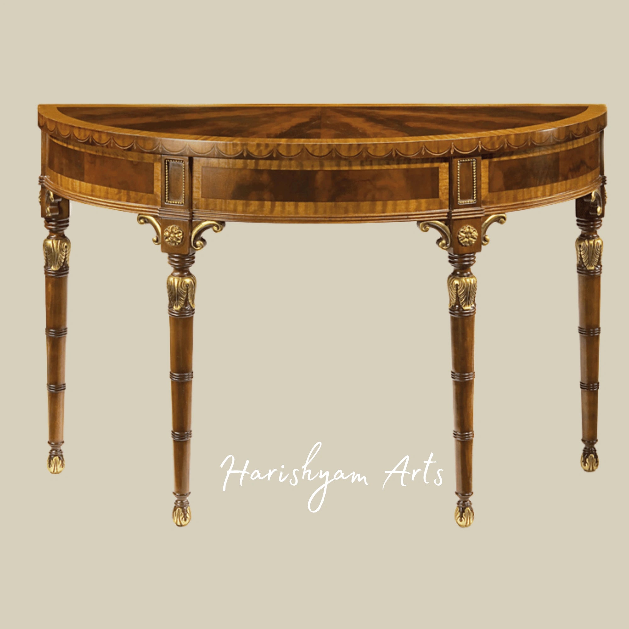 Luxury Handcrafted Wooden Console in Antique Finish2