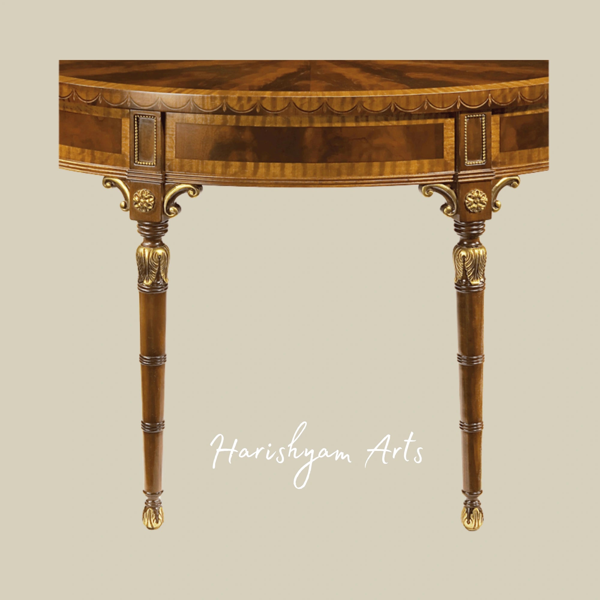 Luxury Handcrafted Wooden Console in Antique Finish5