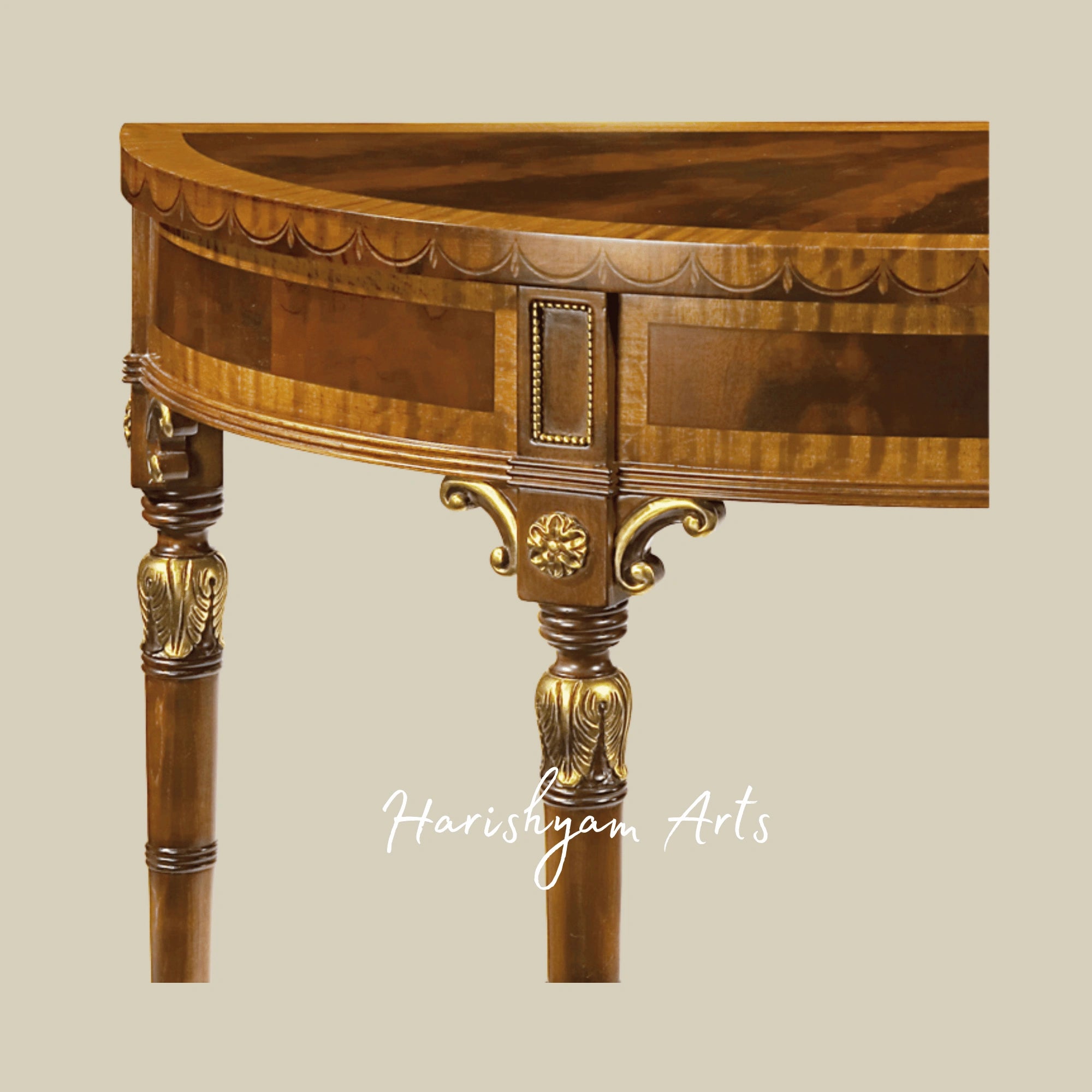 Luxury Handcrafted Wooden Console in Antique Finish6
