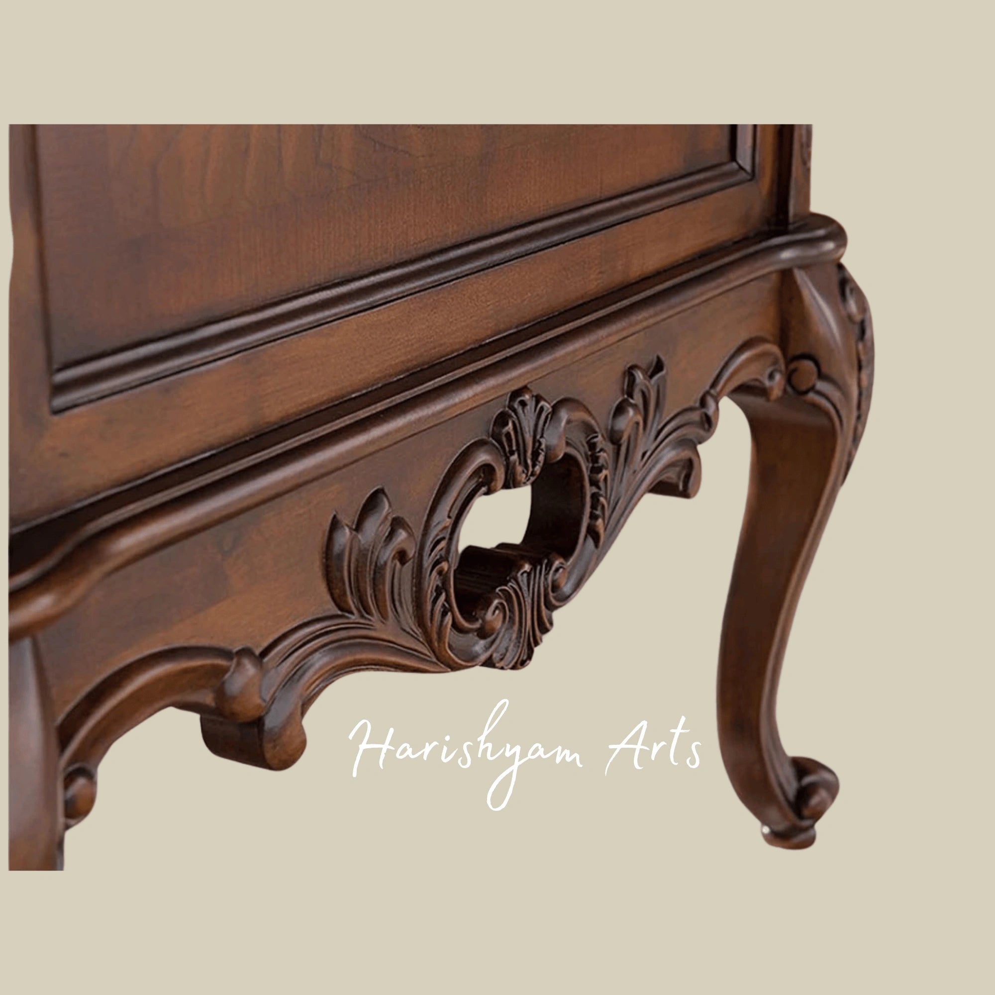 Luxury Victorian Style Wooden Office Furniture Collection with Elegant Carved Desk, Chair and Library Cabinet